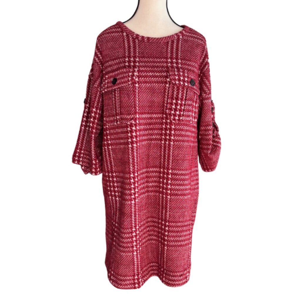ZARA PATTERNED FABRIC DRESS, SZ. L